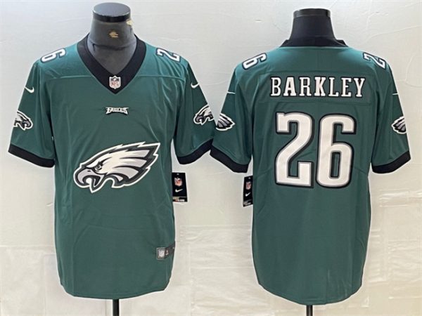 Men's Philadelphia Eagles #26 Saquon Barkley Green Team Big Logo Limited Vapor untouchable Limited Stitched Jersey - Custom Name
