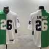 Men's Philadelphia Eagles #26 Saquon Barkley Green White Split Vapor Untouchable Limited Stitched Football Jersey - Custom Name