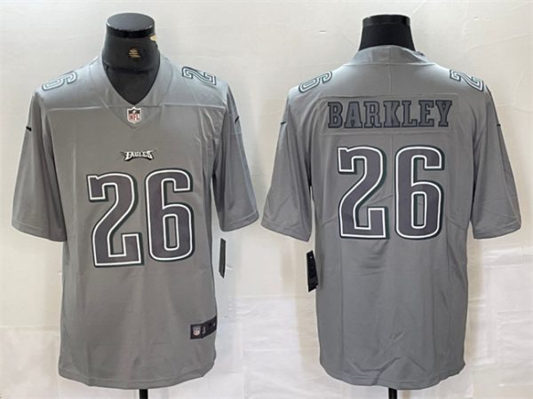 Men's Philadelphia Eagles #26 Saquon Barkley Grey Atmosphere Fashion Stitched Jersey - Custom Name