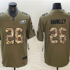Men's Philadelphia Eagles #26 Saquon Barkley Olive Salute To Service Limited Stitched Jersey - Custom Name