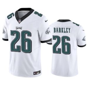 Men's Philadelphia Eagles #26 Saquon Barkley White 2023 F.U.S.E. Vapor Untouchable Limited Stitched Football Jersey - Custom Name