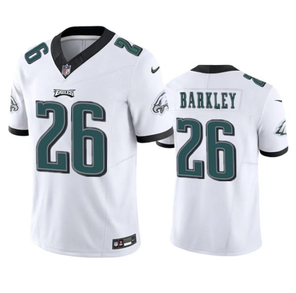 Men's Philadelphia Eagles #26 Saquon Barkley White 2023 F.U.S.E. Vapor Untouchable Limited Stitched Football Jersey - Custom Name