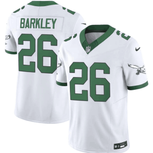 Men's Philadelphia Eagles #26 Saquon Barkley White 2023 F.U.S.E. Vapor Untouchable Throwback Stitched Football Jersey - Custom Name