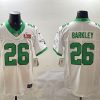 Men's Philadelphia Eagles #26 Saquon Barkley White 2025 Super Bowl LIX Patch F.U.S.E. Vapor Untouchable Limited Stitched Football Jersey - Custom Name
