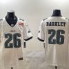 Men's Philadelphia Eagles #26 Saquon Barkley White 2025 Super Bowl LIX Patch New Vapor Untouchable Limited Stitched Football Jersey - Custom Name