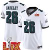 Men's Philadelphia Eagles #26 Saquon Barkley White F.U.S.E. 24 25 Super Bowl LIX Vapor Untouchable Limited Stitched Football Jersey - Custom Name