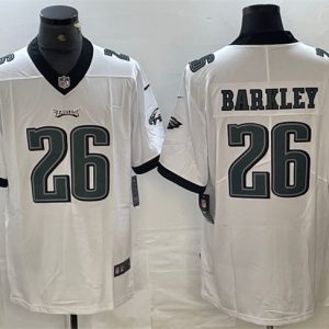 Men's Philadelphia Eagles #26 Saquon Barkley White Vapor Untouchable Limited Stitched Football Jersey - Custom Name