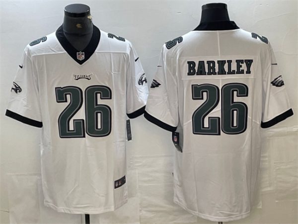 Men's Philadelphia Eagles #26 Saquon Barkley White Vapor Untouchable Limited Stitched Football Jersey - Custom Name