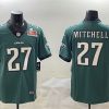 Men's Philadelphia Eagles #27 Quinyon Mitchell Green 2025 Super Bowl LIX Patch New Vapor Untouchable Limited Stitched Football Jersey - Custom Name