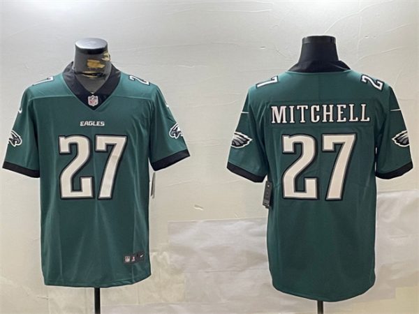 Men's Philadelphia Eagles #27 Quinyon Mitchell Green Vapor Untouchable Limited Stitched Football Jersey - Custom Name