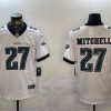 Men's Philadelphia Eagles #27 Quinyon Mitchell White Vapor Untouchable Limited Stitched Football Jersey - Custom Name