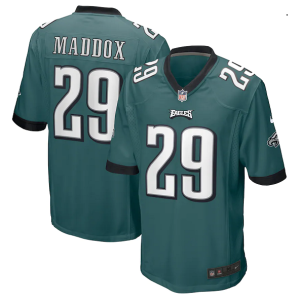 Men's Philadelphia Eagles #29 Avonte Maddox Green Stitched Game Jersey - Custom Name