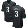 Men's Philadelphia Eagles #3 Nolan Smith JR Black 2023 Draft Stitched Game Jersey - Custom Name
