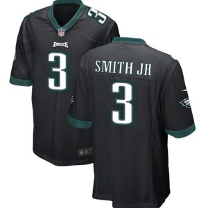 Men's Philadelphia Eagles #3 Nolan Smith JR Black 2023 Draft Stitched Game Jersey - Custom Name