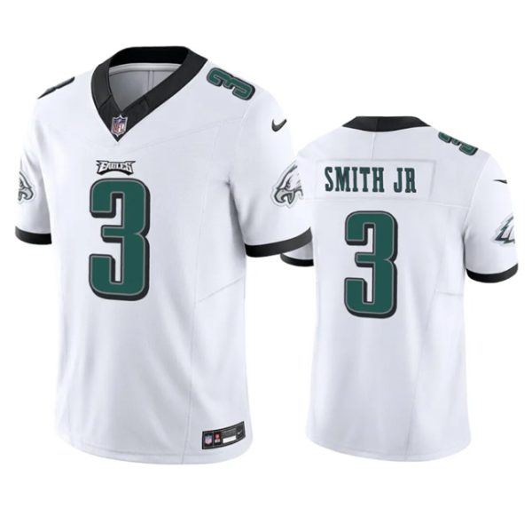 Men's Philadelphia Eagles #3 Nolan Smith JR White 2023 F.U.S.E. Vapor Untouchable Limited Stitched Football Jersey - Custom Name