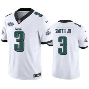 Men's Philadelphia Eagles #3 Nolan Smith JR White 2023 F.U.S.E. With Prem1ere Patch Vapor Untouchable Limited Stitched Football Jersey - Custom Name