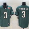 Men's Philadelphia Eagles #3 Nolan Smith Jr. Green 2025 Super Bowl LIX Patch New Vapor Untouchable Limited Stitched Football Jersey - Custom Name