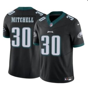 Men's Philadelphia Eagles #30 Quinyon Mitchell Black 2024 Draft F.U.S.E Vapor Untouchable Limited Stitched Football Jersey - Custom Name