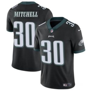 Men's Philadelphia Eagles #30 Quinyon Mitchell Black 2024 Draft Vapor Untouchable Limited Stitched Football Jersey - Custom Name