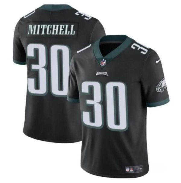 Men's Philadelphia Eagles #30 Quinyon Mitchell Black 2024 Draft Vapor Untouchable Limited Stitched Football Jersey - Custom Name