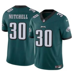 Men's Philadelphia Eagles #30 Quinyon Mitchell Green 2024 Draft F.U.S.E Vapor Untouchable Limited Stitched Football Jersey - Custom Name
