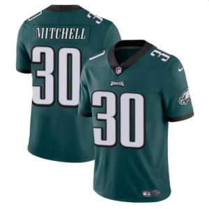 Men's Philadelphia Eagles #30 Quinyon Mitchell Green 2024 Draft Vapor Untouchable Limited Stitched Football Jersey - Custom Name