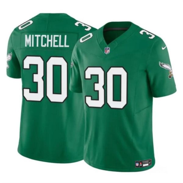Men's Philadelphia Eagles #30 Quinyon Mitchell Kelly Green 2024 Draft F.U.S.E Vapor UntouchableThrowback Limited Stitched Football Jersey - Custom Name