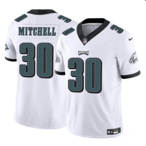Men's Philadelphia Eagles #30 Quinyon Mitchell White 2024 Draft F.U.S.E Vapor Untouchable Limited Stitched Football Jersey - Custom Name