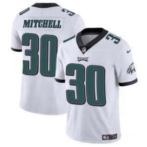 Men's Philadelphia Eagles #30 Quinyon Mitchell White 2024 Draft Vapor Untouchable Limited Stitched Football Jersey - Custom Name