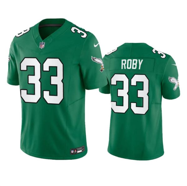 Men's Philadelphia Eagles #33 Bradley Roby Green 2023 F.U.S.E. Throwback Vapor Untouchable Limited Stitched Football Jersey - Custom Name