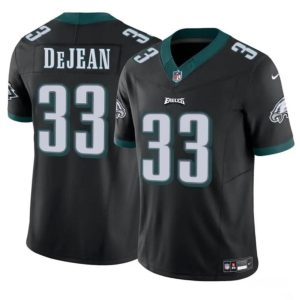 Men's Philadelphia Eagles #33 Cooper DeJean Black 2024 Draft F.U.S.E Vapor Untouchable Limited Stitched Football Jersey - Custom Name