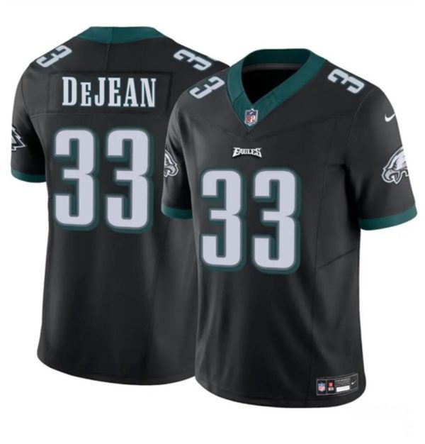 Men's Philadelphia Eagles #33 Cooper DeJean Black 2024 Draft F.U.S.E Vapor Untouchable Limited Stitched Football Jersey - Custom Name