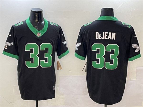 Men's Philadelphia Eagles #33 Cooper DeJean Black F.U.S.E Vapor Untouchable Limited Stitched Football Jersey - Custom Name