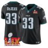 Men's Philadelphia Eagles #33 Cooper DeJean Black F.U.S.E. 24 25 Super Bowl LIX Vapor Untouchable Limited Stitched Football Jersey - Custom Name