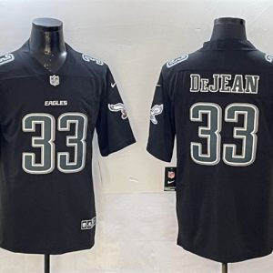 Men's Philadelphia Eagles #33 Cooper DeJean Black Fashion New Vapor Untouchable Limited Stitched Football Jersey - Custom Name