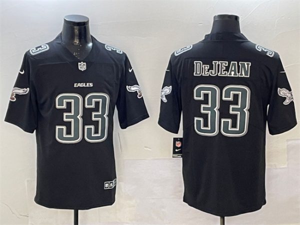 Men's Philadelphia Eagles #33 Cooper DeJean Black Fashion New Vapor Untouchable Limited Stitched Football Jersey - Custom Name