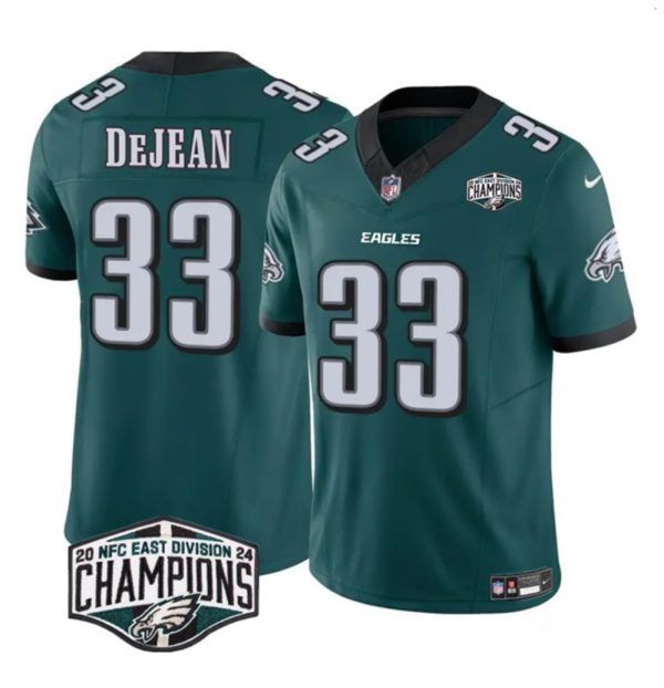 Men's Philadelphia Eagles #33 Cooper DeJean Green 2024 NFC East Champions F.U.S.E. Vapor Untouchable Limited Stitched Football Jersey - Custom Name