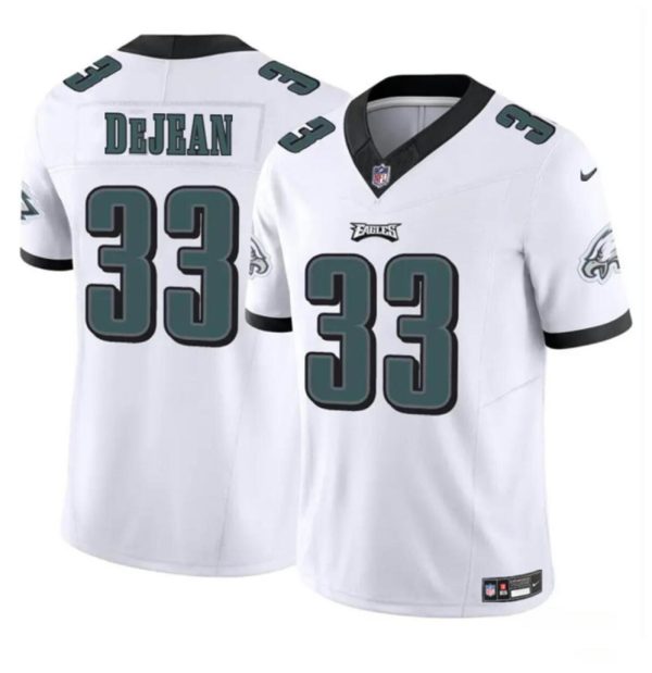 Men's Philadelphia Eagles #33 Cooper DeJean White 2024 Draft F.U.S.E Vapor Untouchable Limited Stitched Football Jersey - Custom Name
