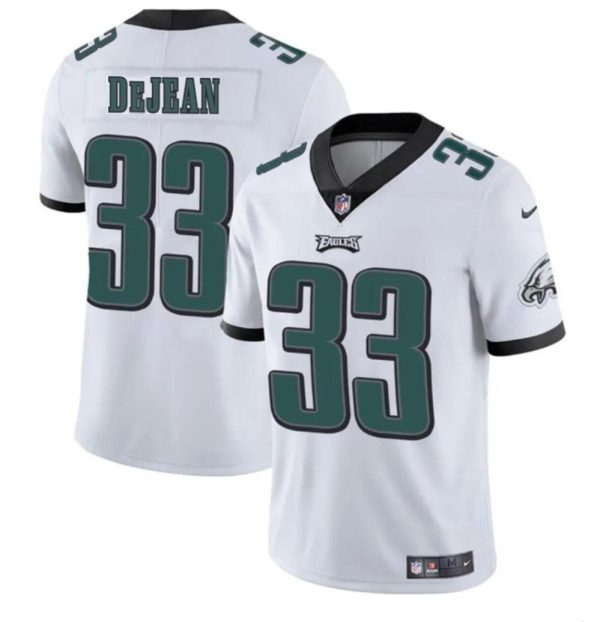Men's Philadelphia Eagles #33 Cooper DeJean White 2024 Draft Vapor Untouchable Limited Stitched Football Jersey - Custom Name
