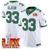 Men's Philadelphia Eagles #33 Cooper DeJean White 2025 Super Bowl LIX Patch F.U.S.E. Vapor Untouchable Limited Stitched Football Jersey - Custom Name