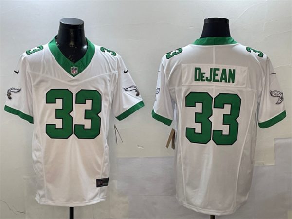 Men's Philadelphia Eagles #33 Cooper DeJean White F.U.S.E Vapor Untouchable Limited Stitched Football Jersey - Custom Name