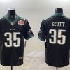Men's Philadelphia Eagles #35 Boston Scott Black 2025 Super Bowl LIX Patch Vapor Untouchable Limited Stitched Football Jersey - Custom Name