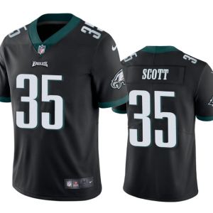 Men's Philadelphia Eagles #35 Boston Scott Black Vapor Untouchable Limited Stitched - Custom Name