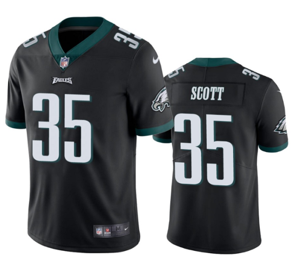 Men's Philadelphia Eagles #35 Boston Scott Black Vapor Untouchable Limited Stitched - Custom Name
