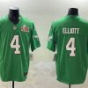 Men's Philadelphia Eagles #4 Jake Elliott Green 2025 Super Bowl LIX Patch F.U.S.E. Throwback Vapor Untouchable Limited Stitched Football Jersey - Custom Name