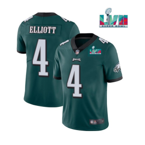Men's Philadelphia Eagles #4 Jake Elliott Green Super Bowl LVII Patch Vapor Untouchable Limited Stitched - Custom Name