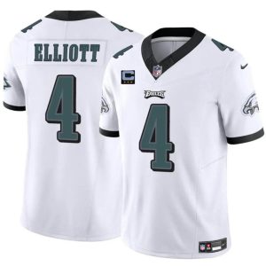 Men's Philadelphia Eagles #4 Jake Elliott White F.U.S.E With 3-Star C Patch Vapor Untouchable Limited Stitched Football Jersey - Custom Name