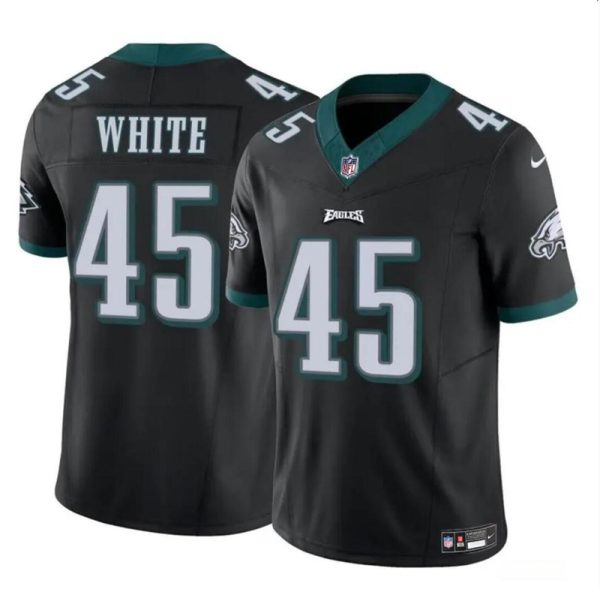 Men's Philadelphia Eagles #45 Devin White Black 2023 F.U.S.E Vapor Untouchable Limited Stitched Football Jersey - Custom Name