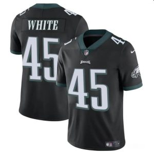 Men's Philadelphia Eagles #45 Devin White Black Vapor Untouchable Limited Stitched Football Jersey - Custom Name