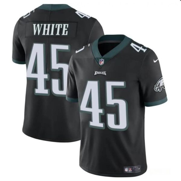 Men's Philadelphia Eagles #45 Devin White Black Vapor Untouchable Limited Stitched Football Jersey - Custom Name